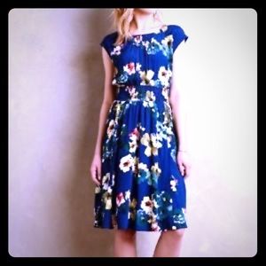 Anthropologie Maeve Evaline blue floral dress xs